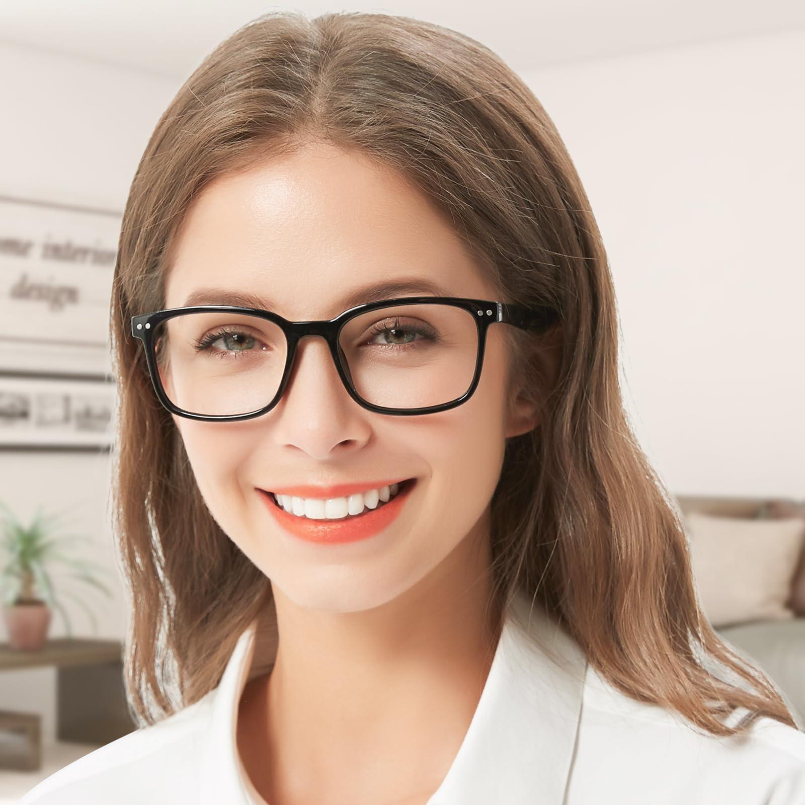 WEMOOTANTS WEMOOTANTS 4 Packs Black Reading Glasses 1.5 for Women Square Large Readers 1.00 1.25 1.50 1.75 2.00 2.25 2.50 2.75 3.00 3.50 4.00