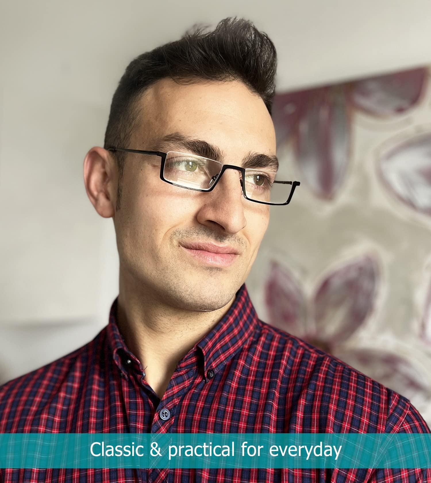 LUR LUR 3 Packs Half-rim Metal Reading Glasses + 4 Packs Classic Reading Glasses(Total 7 Pairs Readers +0.75)