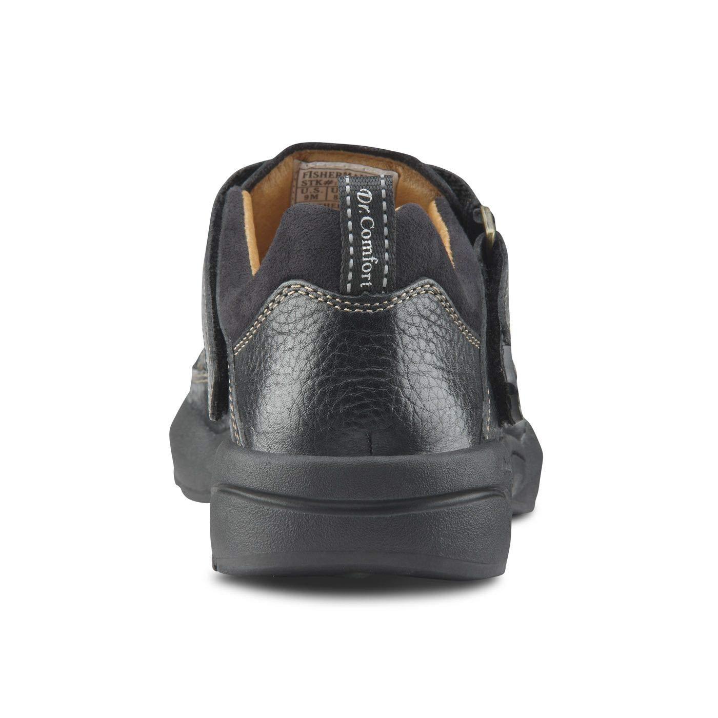 Dr. Comfort Dr. Comfort Fisherman Men's Therapeutic Diabetic Extra Depth Sandal: Black 10.5 Wide (E/2E)