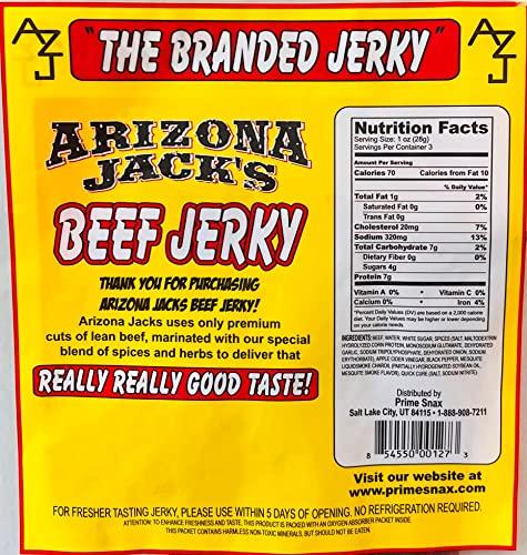 Prime Snax Corp Arizona Jack's Super Giga Individually Wrapped Jerky 4 Flavor Multipack (Original, Teriyaki, Pepper, & Hot)