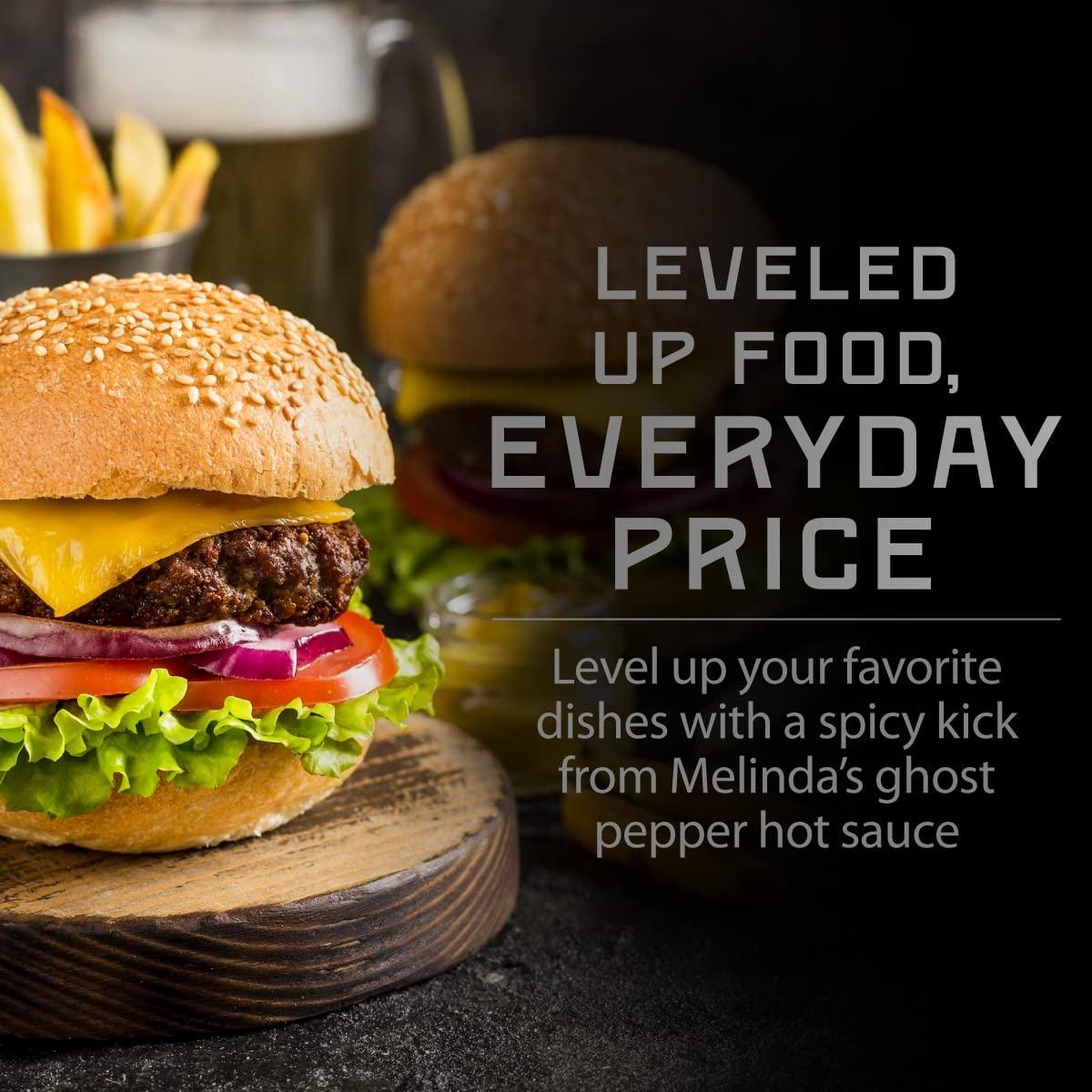 Melinda's Melinda’s Ghost Pepper Hot Sauce - Gourmet Extra Spicy Hot Sauce - Made with Fresh Ingredients, Ghost Peppers (Bhut Jolokia), Habanero Pepper, Carrot, Garlic, Lime Juice - 5oz, 4 Pack