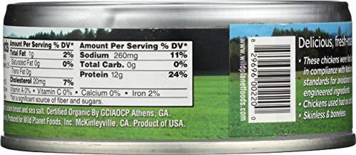 Wild Planet Wild Planet Organic Roasted Chicken Breast With Rib Meat, Skinless and Boneless, Sea Salt, Free Range, Non-GMO, Gluten Free, Keto and Paleo, 5 Ounce Single Unit/Can