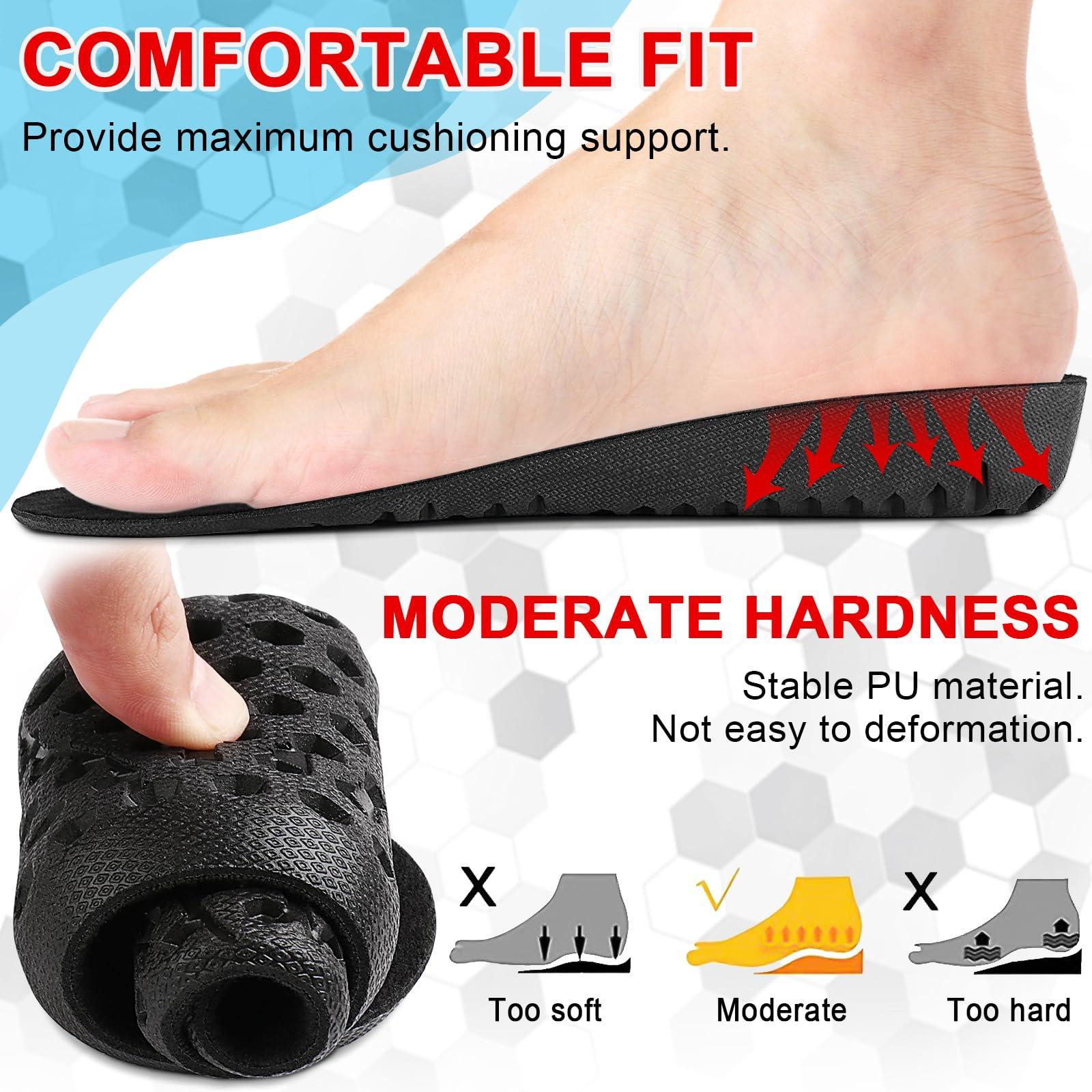 Ailaka Ailaka Height Increase Insoles for Men Women, Honeycomb Shock Absorbing Cushion Insoles, Replacement Full Length Sports Shoe Height Inserts Height Elevation