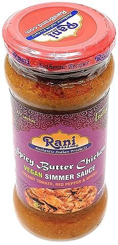 Rani Brand Authentic Indian Products Rani Spicy Butter Chicken Vegan Simmer Sauce (Creamy Tomato, Red Pepper & Spices) 14oz (400g) Glass Jar ~ Easy to Use | Vegan | No Colors | All Natural | NON-GMO | Gluten Free | Indian Origin