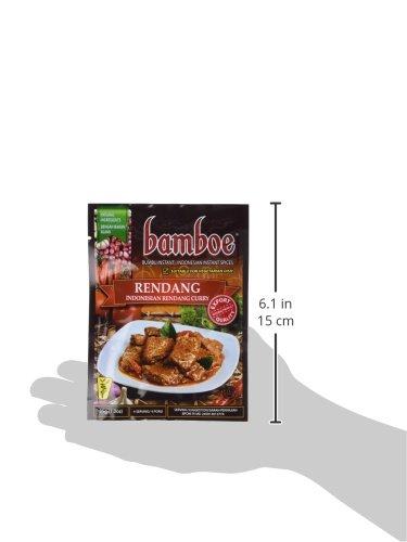Bamboe bamboe - RENDANG - INDONESIAN DRY CURRY PASTE - INDONESIAN INSTANT SPICES - 6 x 1.2 OZ /36 g - Product of Indonesia by Bamboe