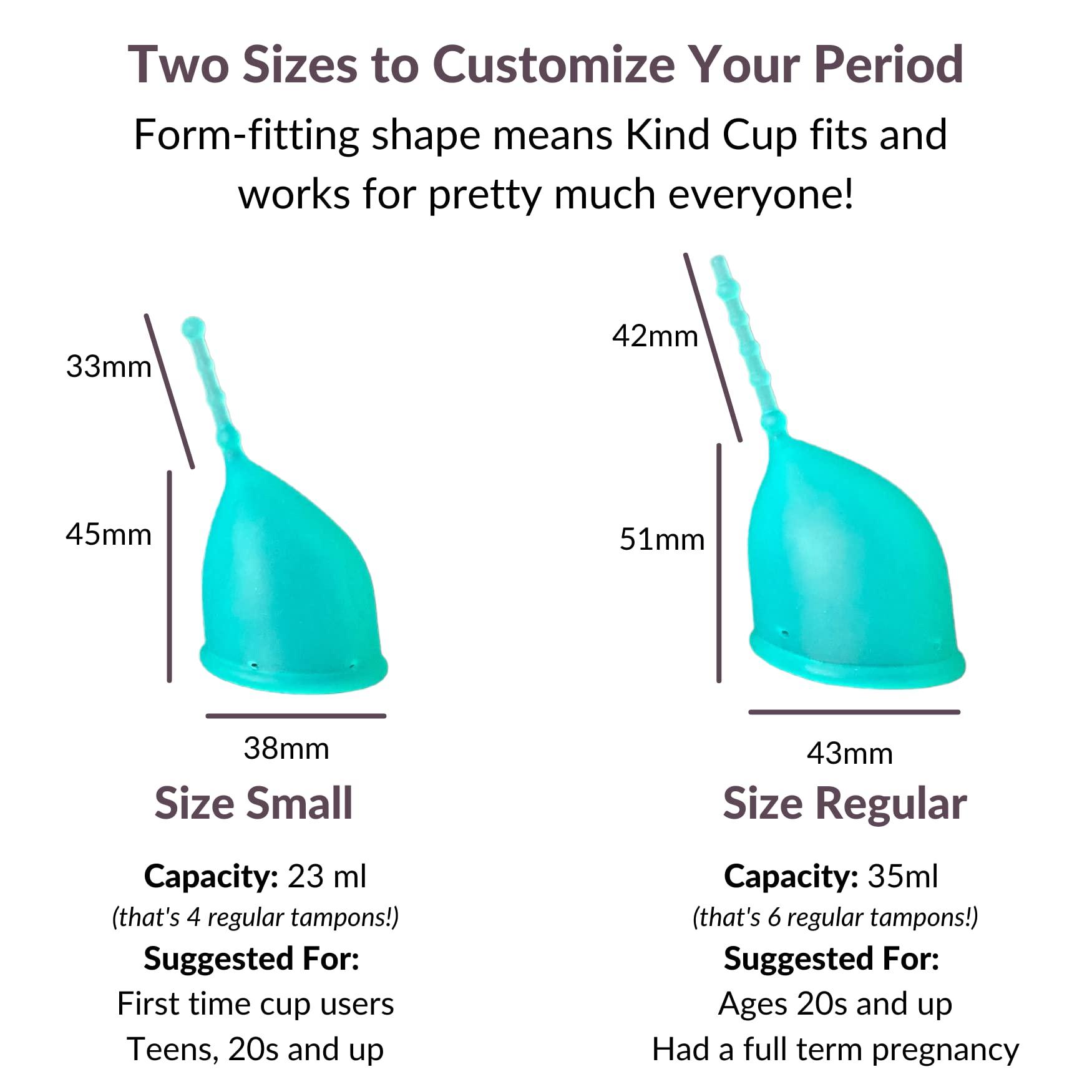 WEVOTOPIA Kind Cup | Menstrual Cups | Period Cup | Comfortable | Soft | Curved | Ergonomic | Easy to Use | Long Stem | High Cervix to Low Cervix | 100% Medical Grade Silicone Cup | USA (Small) (Aqua)