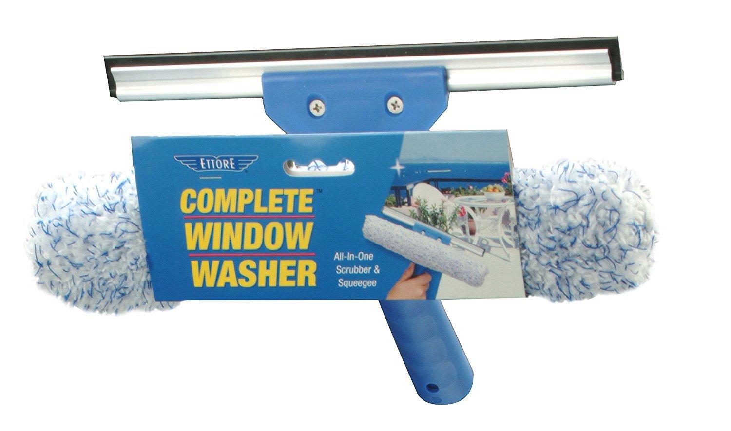 Ettore Ettore Complete Window Cleaner 2 in 1 Combo Tool: 10-inch Squeegee and Washer