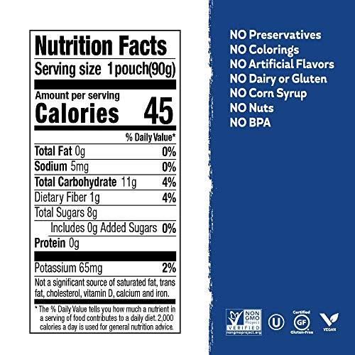 Buddy Fruits Buddy Fruits Snacks To Go Blueberry Unsweetened Applesauce 3.2oz Pouch (18pk) Gluten-Nut-Dairy-Preservatives-BPA Free, Non GMO, Kosher