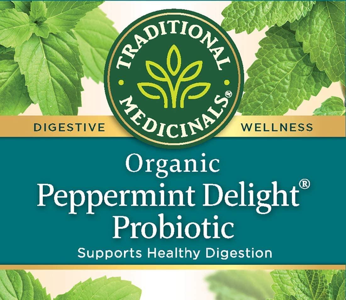 Traditional Medicinals Traditional Medicinals Organic Peppermint Delight Probiotic Tea Supports Healthy Digestion (16 Count (Pack of 6))