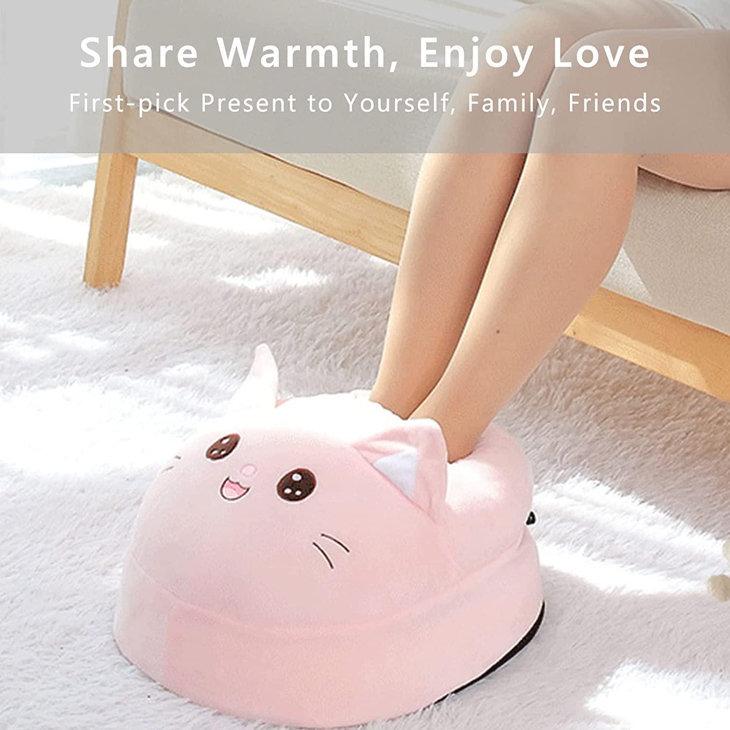 QINERSAW QINERSAW Electric Foot Warmer,Massage Foot Heater for Home and Office,Plug-in Warm Foot Pad,3-Speed Adjustment,Foot Warmer Under Desk Unisex,Machine Washable,Grey (Color : Pink2)
