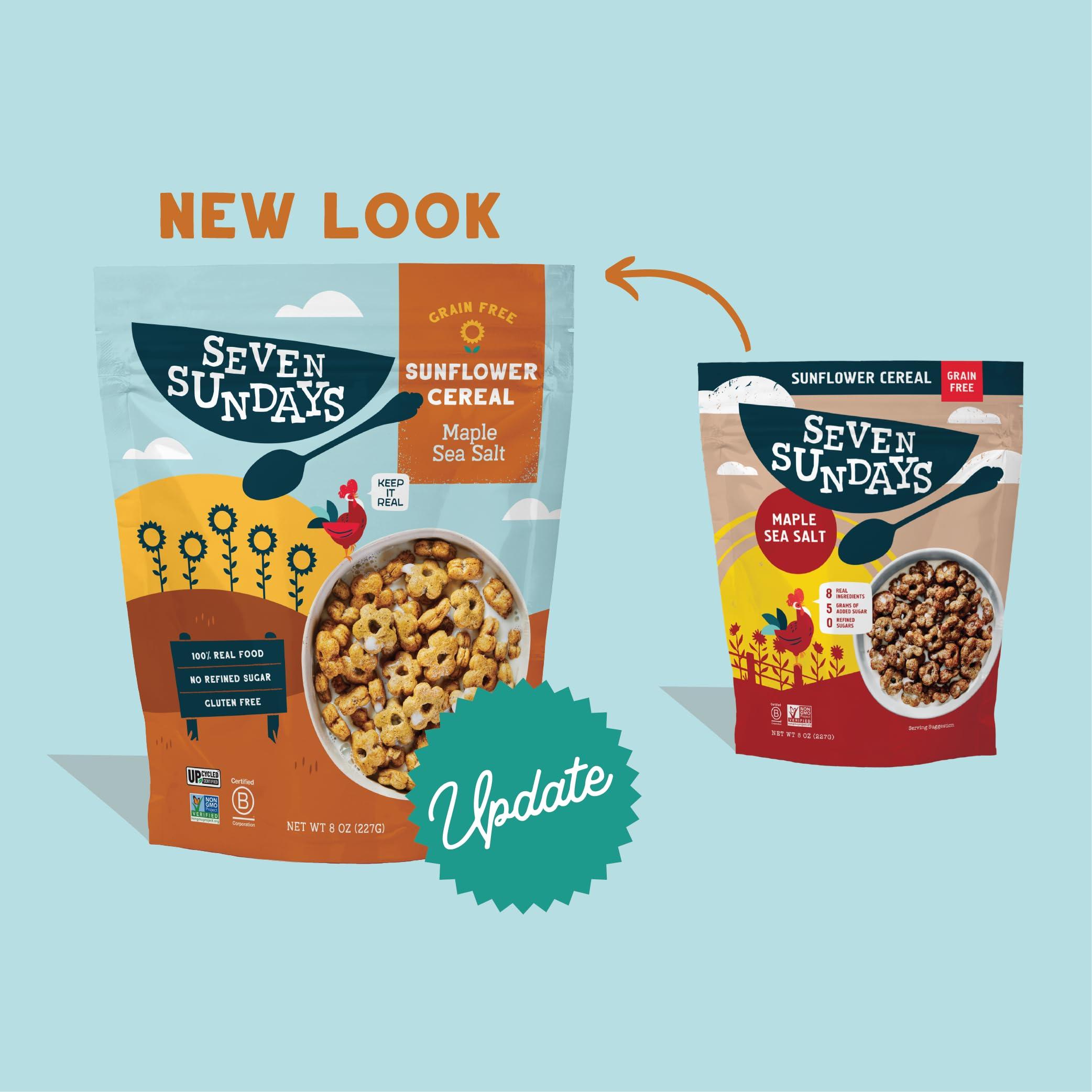 Seven Sundays Seven Sundays Sunflower Cereal, Maple Sea Salt, 8 Oz Bag (Pack of 6), Grain & Gluten Free, 5g Upcycled Protein, 0g Refined Sugar, Salty Sweet Snack