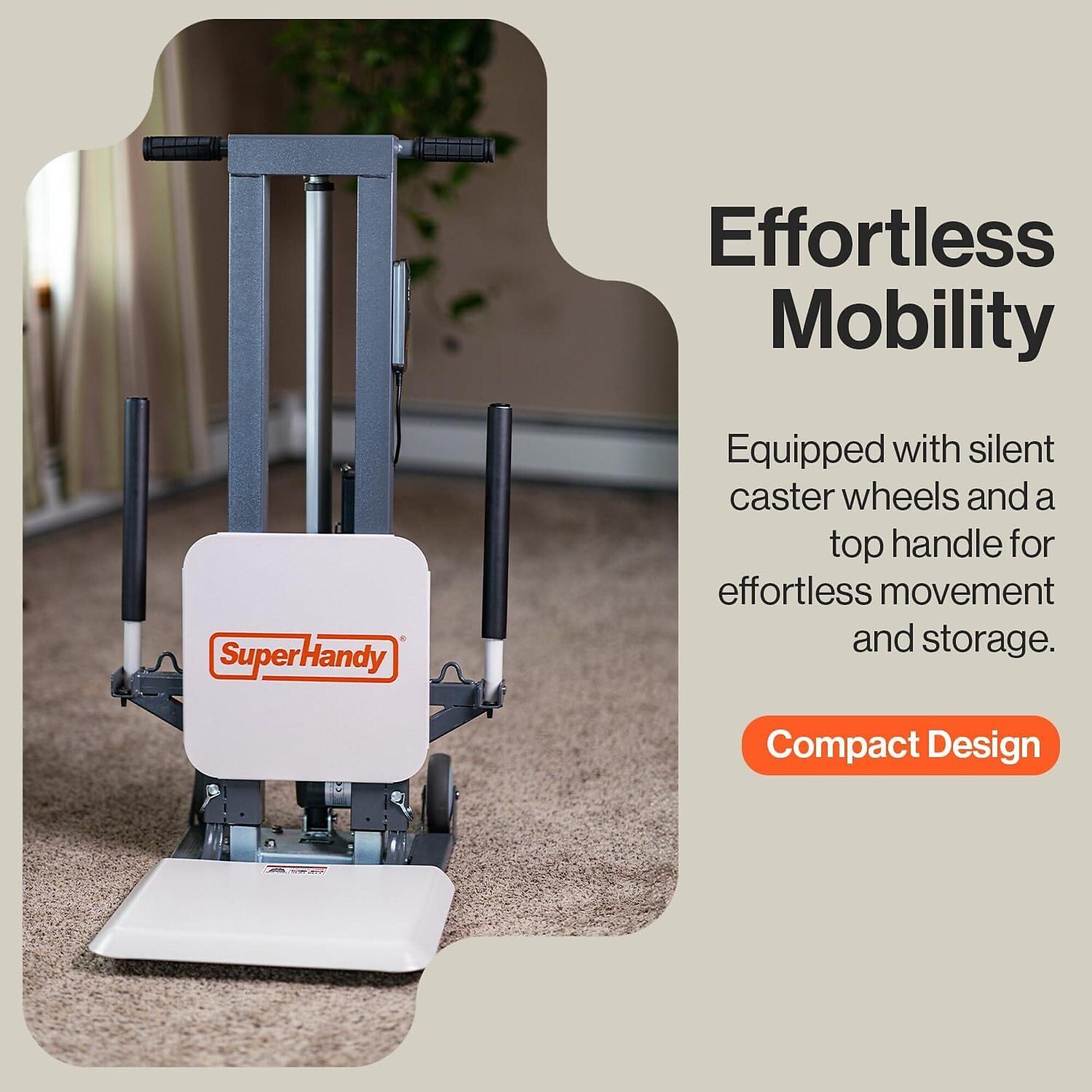 SuperHandy SuperHandy GoRise FS Electric Floor to Stand Lift for Seniors and People with Disabilities - 500 Lbs Capacity, Standing Assistance, Portable, Adjustable, Ergonomic, Easy Storage [Patent Pending]
