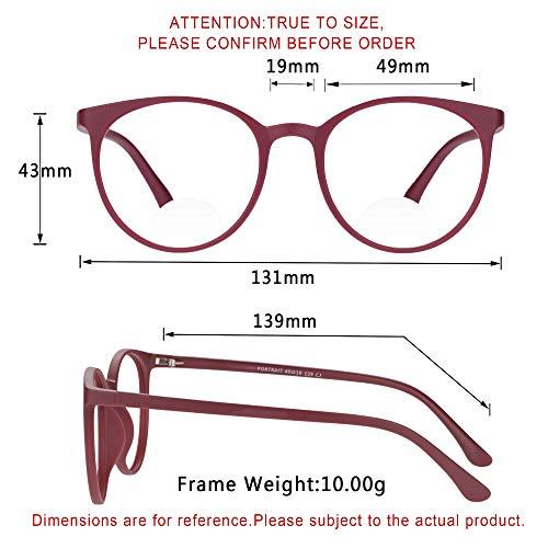 LifeArt LifeArt Bifocal Reading Glasses, Transition Photochromic Dark Grey Sunglasses, Dual-use for Outdoor UV Protection, Computer Reading Glasses, Reduce Glare, (Red, 0.00/+1.25)