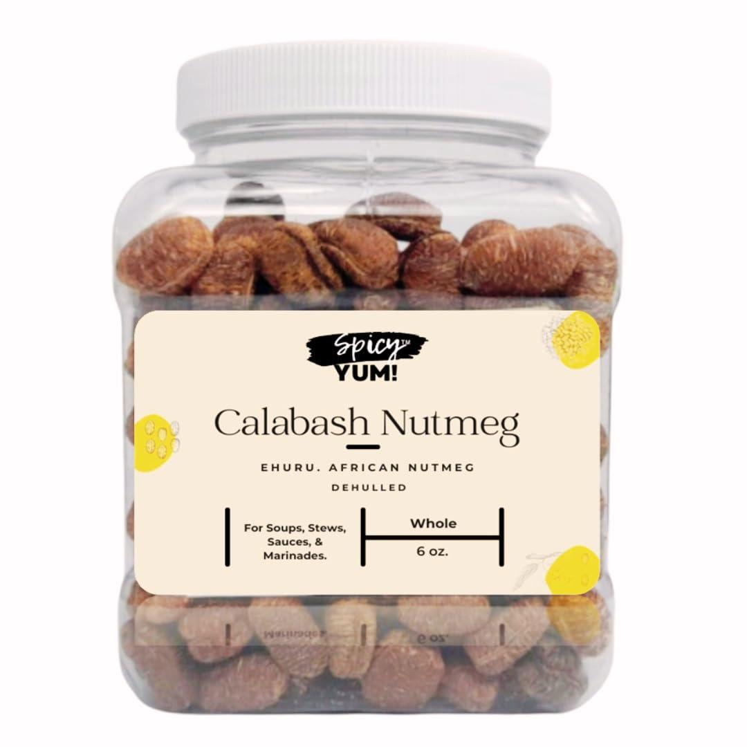 Spicy Yum! Spicy Yum! African Calabash Nutmeg (Ehuru, Efuru, Awiro) (Whole (Dehulled) - 2 oz.)