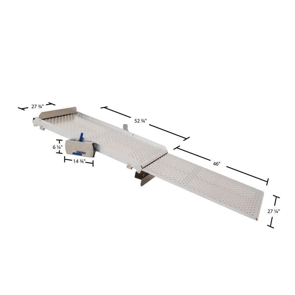 Silver Spring Tilt-A-Rack Premium Aluminum Scooter and Wheelchair Carrier, 350 lb. Weight Capacity, Platform Measures 52" L x 27-5/8" W, Integrated Hitch Adapter for Class III or IV 2" Hitches