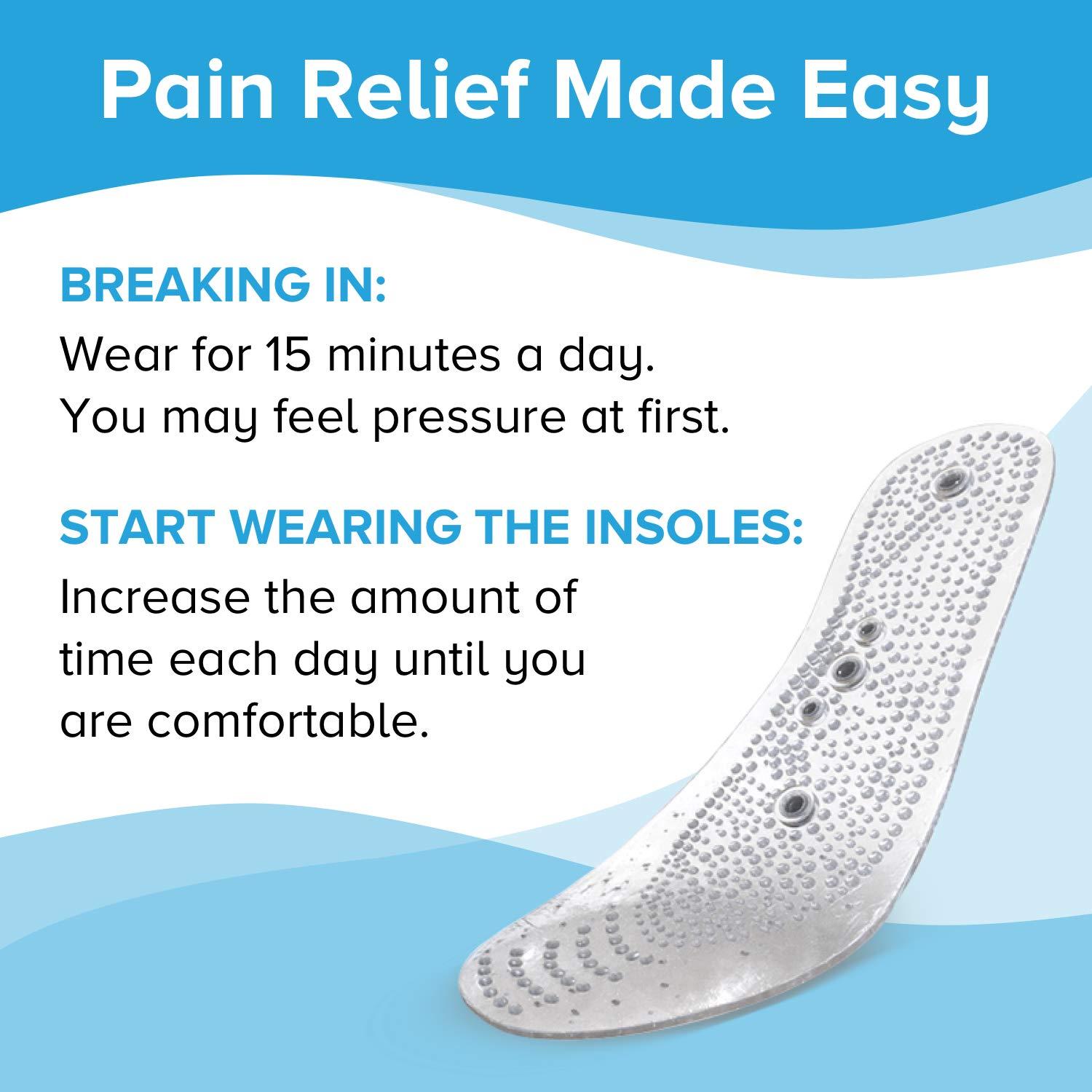 MINDINSOLE MindInSole Acupressure Magnetic Massage Foot Therapy Reflexology Pain Relief Shoe Insoles 1 Pair Washable One Size Fits All Men and Women