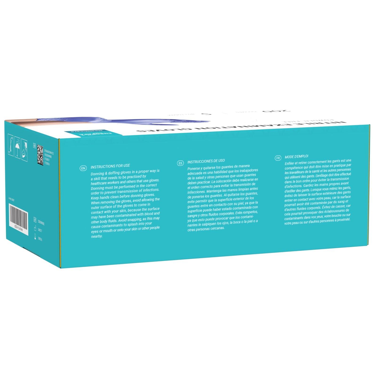 EUROPAPA EUROPAPA Nitrile Examination Gloves, Purple, S, Pack of 200