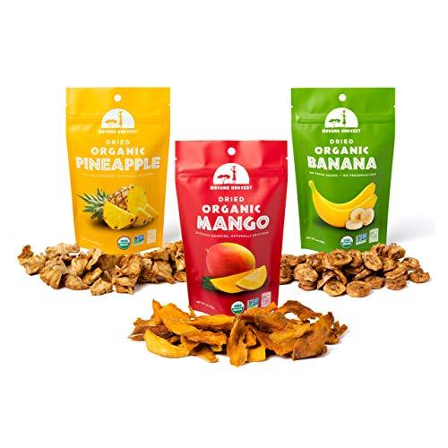 Mavuno Harvest Mavuno Harvest Organic Dried Fruit Variety Pack | Dried Mango, Pineapple, and Banana | Healthy, Vegan, No Sugar Added, Non GMO Snacks for Kids & Adults | 2 Ounce, Pack of 6