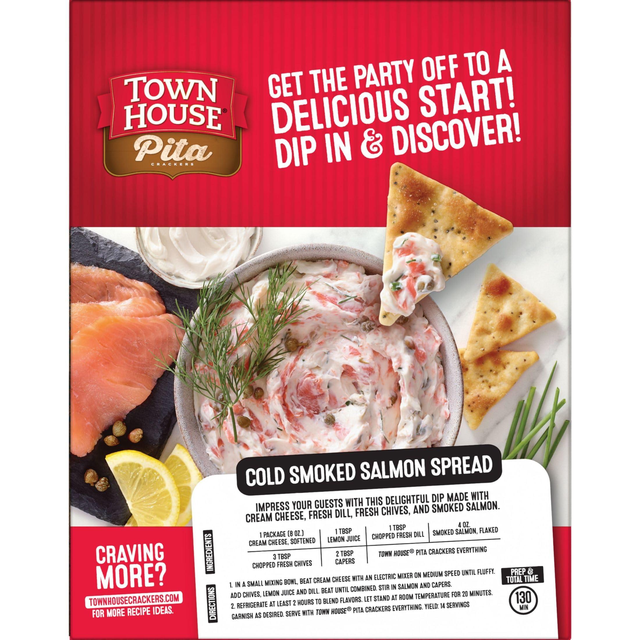 Town House Town House Pita Oven Baked Crackers, Party Snacks, Everything Flavor, 9.5oz Box (1 Box)