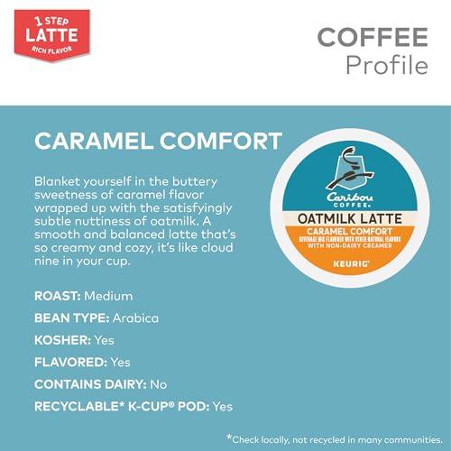 Caribou Coffee Caribou Coffee Caramel Comfort Oatmilk Latte, One Step Latte Single Serve Keurig K-Cup Pods, 20-Count Box