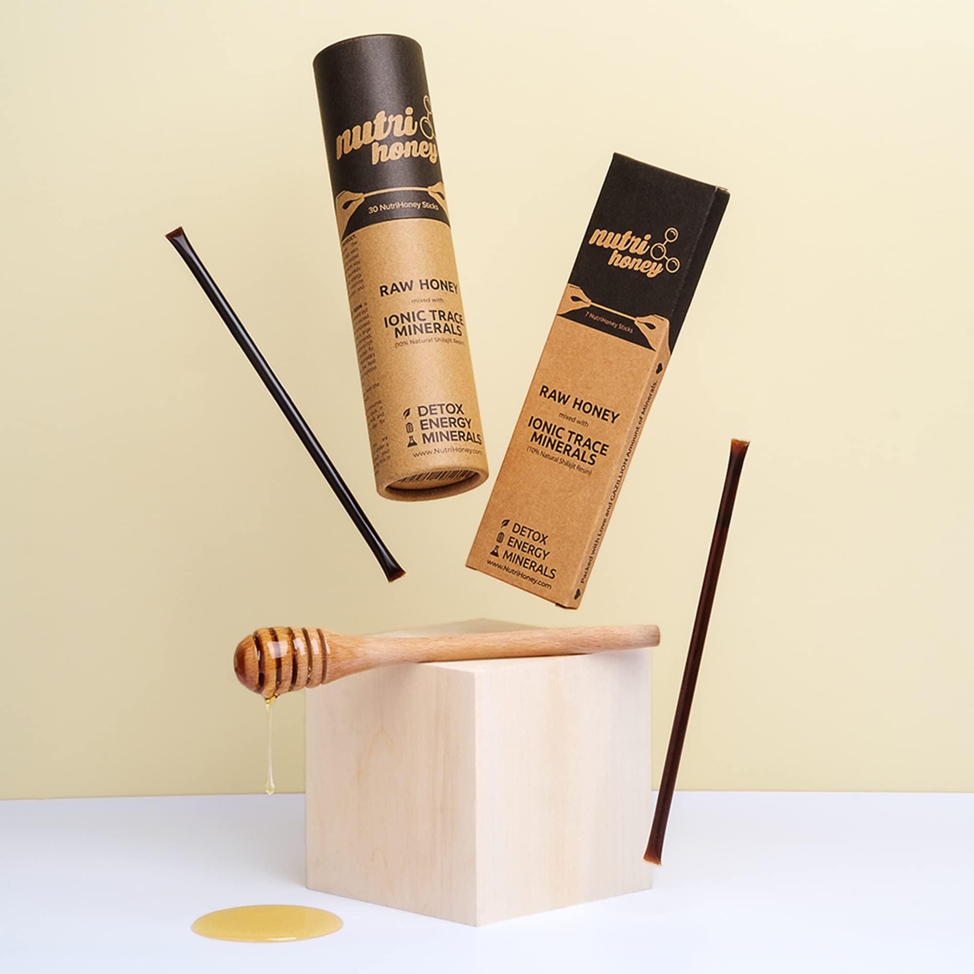 NATURAL SHILAJIT NATURAL SHILAJIT Honey Sticks - Shilajit Resin with Raw Honey, Fulvic Acid & Trace Minerals, Plant Based Nutrients for Energy, Immune Support & Vitality - 30 Shilajit Honey Sticks