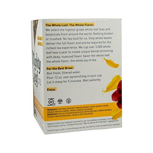 Mighty Leaf Mighty Leaf Whole Leaf Tea, Organic African Nectar, 45 Tea Bags (Pack of 3, 15CT each) Individual Pyramid-Style Tea Sachets of Uncaffeinated Organic Rooibos Tea, Delicious Hot or Iced