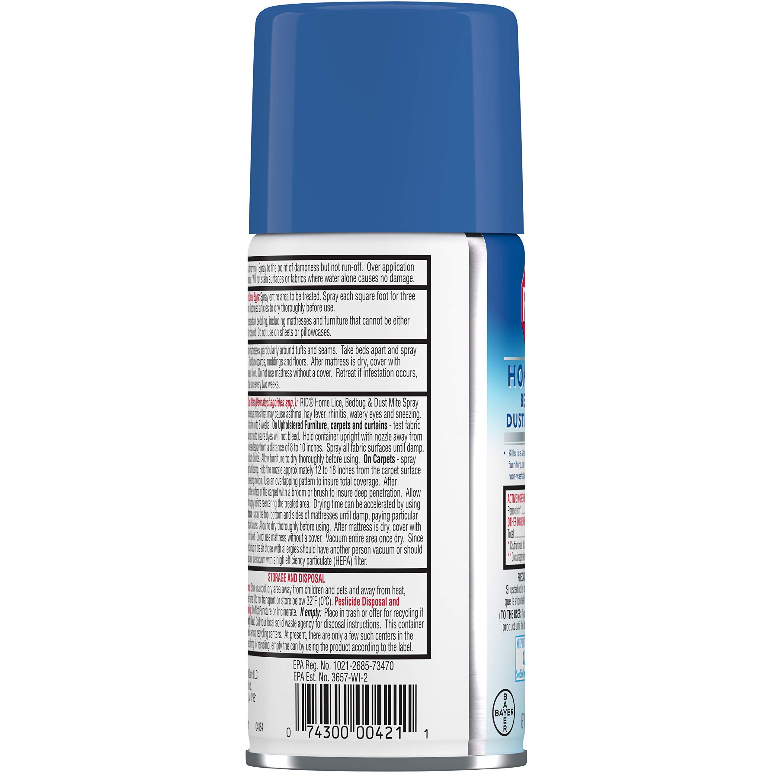 RID Rid Home Lice, Bedbug And Dust Mite Spray - 5 Ounces (Value Pack of 4)