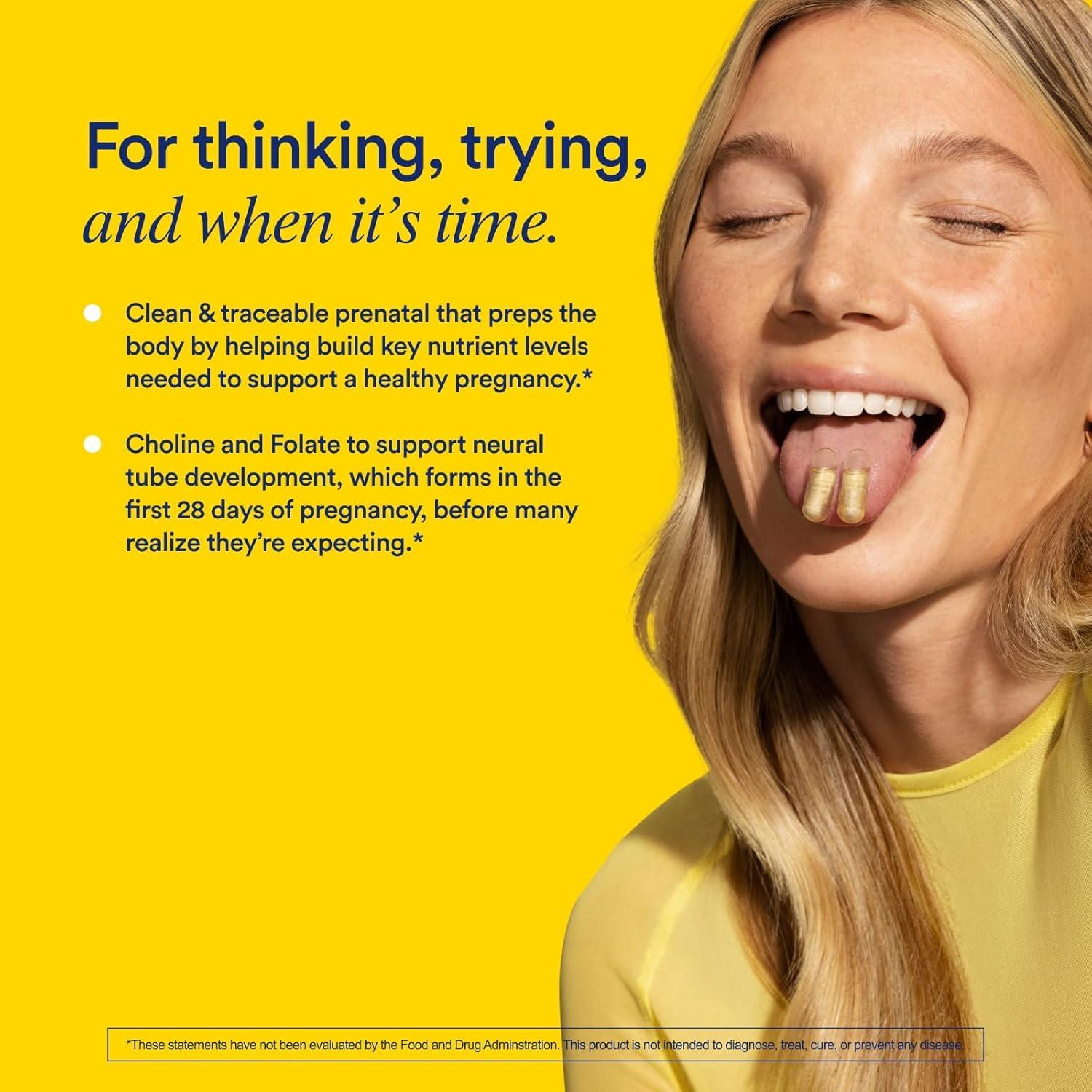 Ritual Ritual Essential for Women Prenatal Multivitamin: Folate & Choline for Neural Tube Support, Omega-3 DHA for Fetal Brain Development, Iron, Calcium-Helper D3 & K2, Non-GMO, Vegan, Mint, 30 Days