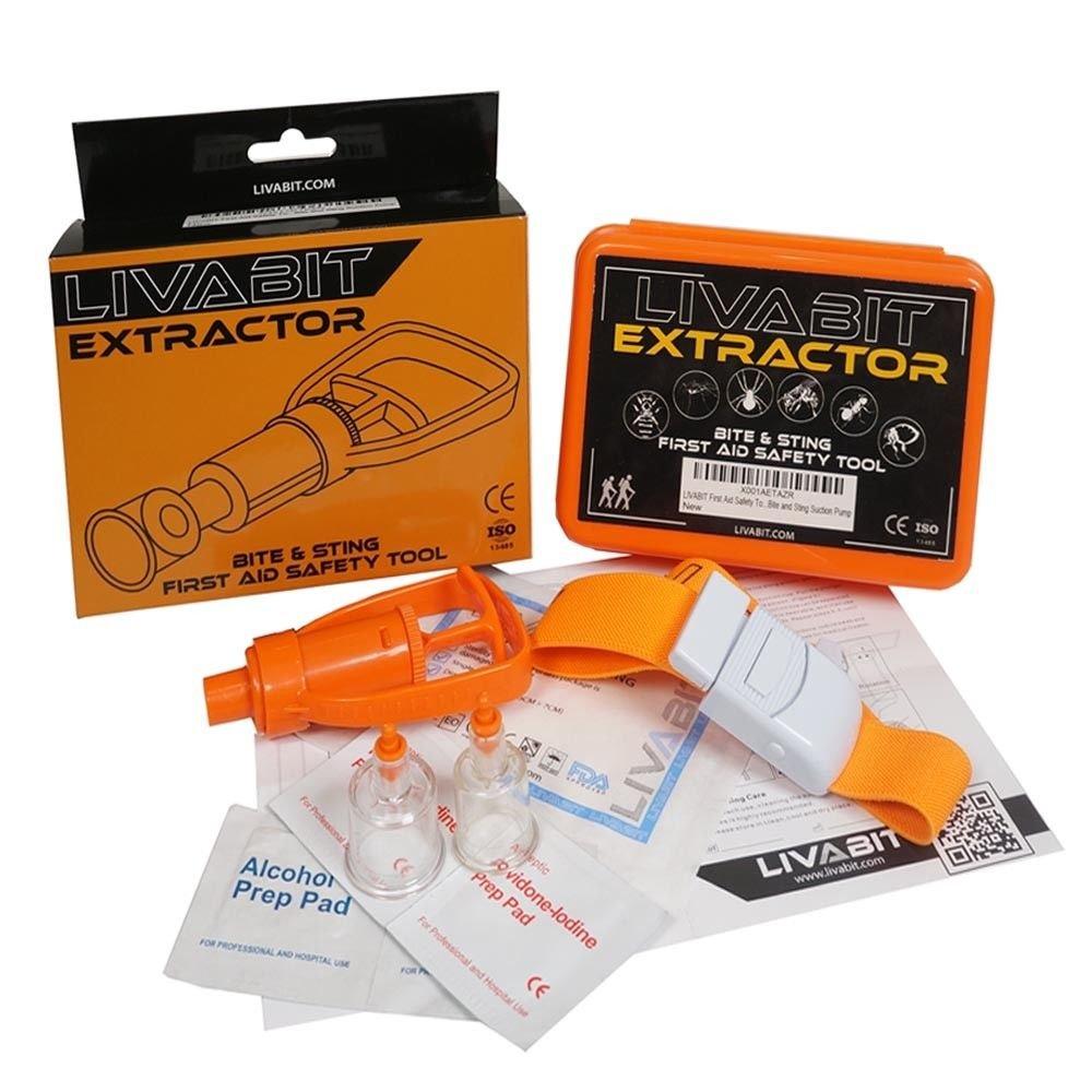LIVABIT LIVABIT 2-Pack First Aid Safety Tool F.A.S.T. Kit Emergency Venom Extractor Snake Bite and Sting Suction Pump for Hiking, Camping, Backpacking, Insect Sting & Snake Bite Treatment