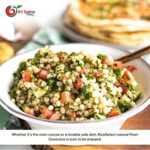 NY Spice Shop NY SPICE SHOP Pearl Couscous - Israeli Couscous - Cous Cous - Couscous Pearls - Pearled Couscous - Whole Wheat Orzo - Whole Wheat Couscous - Fregola Pasta - Israeli Pearl Couscous – 1 Pound