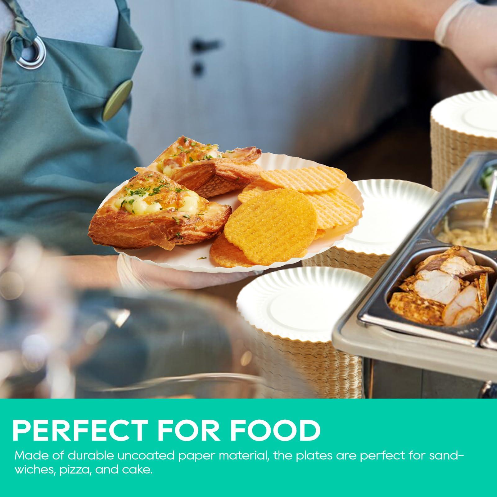 JOLLY PARTY JOLLY PARTY 6 Inch White Paper Plates Uncoated, Everyday Disposable Paper Plates, Light Weight Small Dessert Plates, Round 6\" Paper Plate Bulk, 800 Count