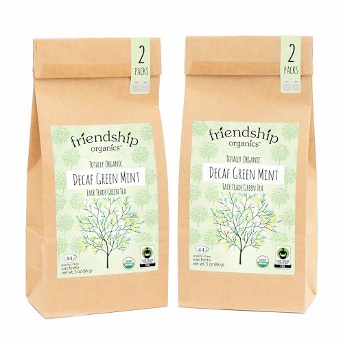 Friendship Organics Friendship Organics Decaf Green Mint Tea Bags, Organic and Fair Trade 44 Count (Pack of 2)