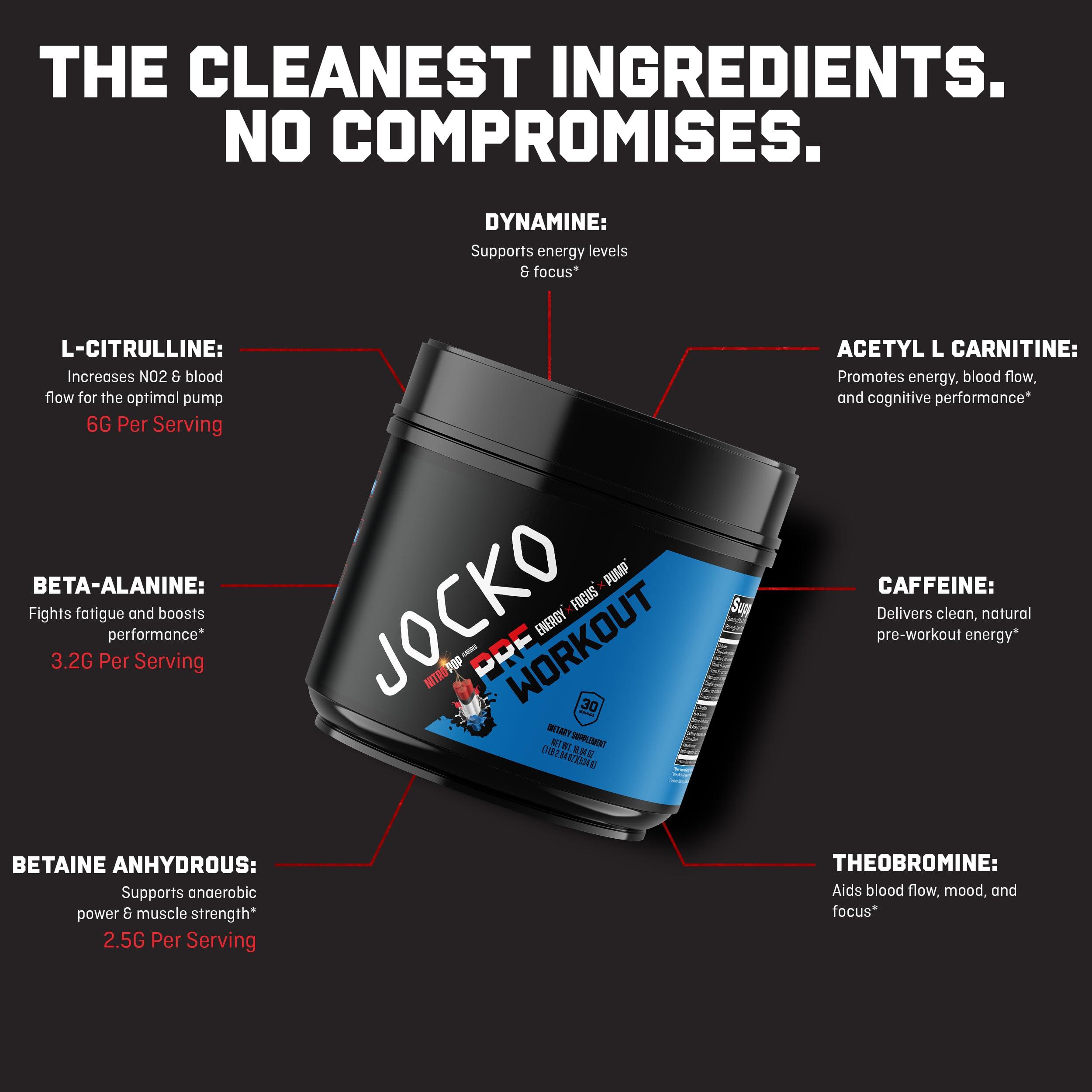 Jocko Fuel Jocko Fuel Gym Bundle - Creatine + Nitro Pop Pre Workout Powder (2 Pack Bundle) 30 Day Supply