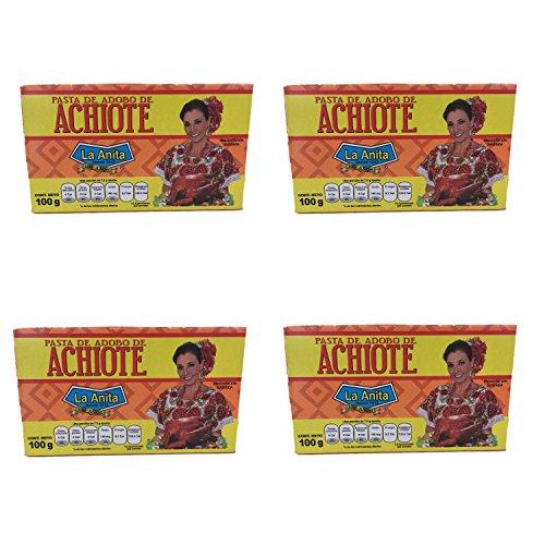 La Anita Pasta de Achiote Annatto Paste La Anita 3.5 Ounces Mexican Seasoning Pasta De Achiote La Anita (Pack of 4)
