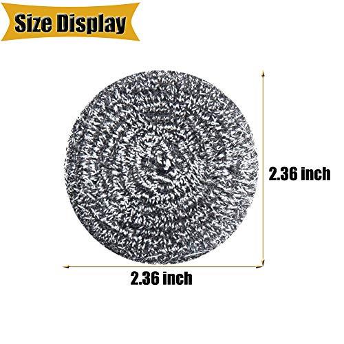 NRDBEEEC 18 PCS Stainless Steel Sponges Scrubbers Cleaning Ball Utensil Scrubber Metal Scrubber Scouring Pads Ball for Pot Pan Dish Wash Cleaning for Removing Rust Dirty Cookware Cleaner with Handle (18 Pack)