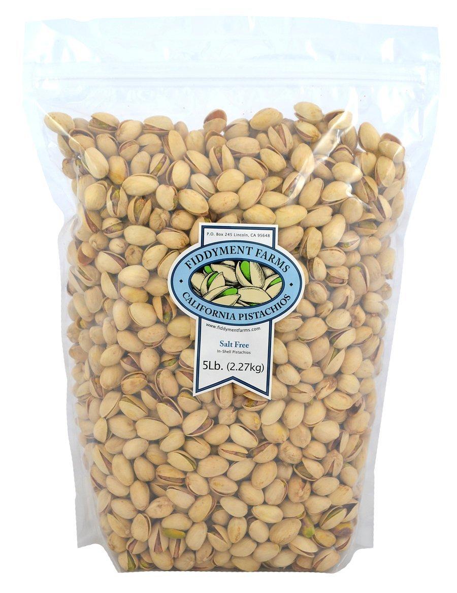 Fiddyment Farms Pistachios, In-Shell Salt Free, 5 Pound