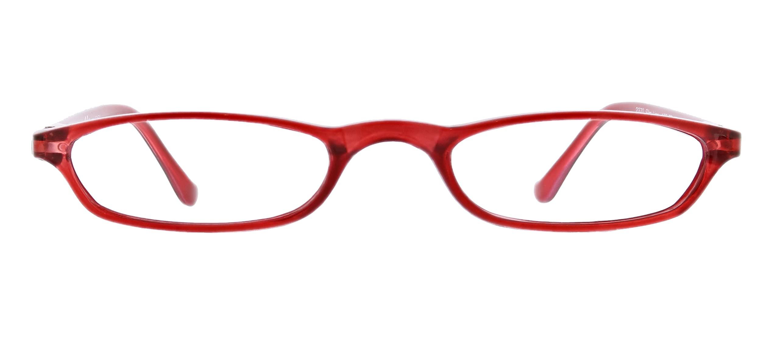 Peepers by PeeperSpecs Peepers by PeeperSpecs Women's Skinny Mini Rectangular Reading Glasses, Red, 48 + 1.5