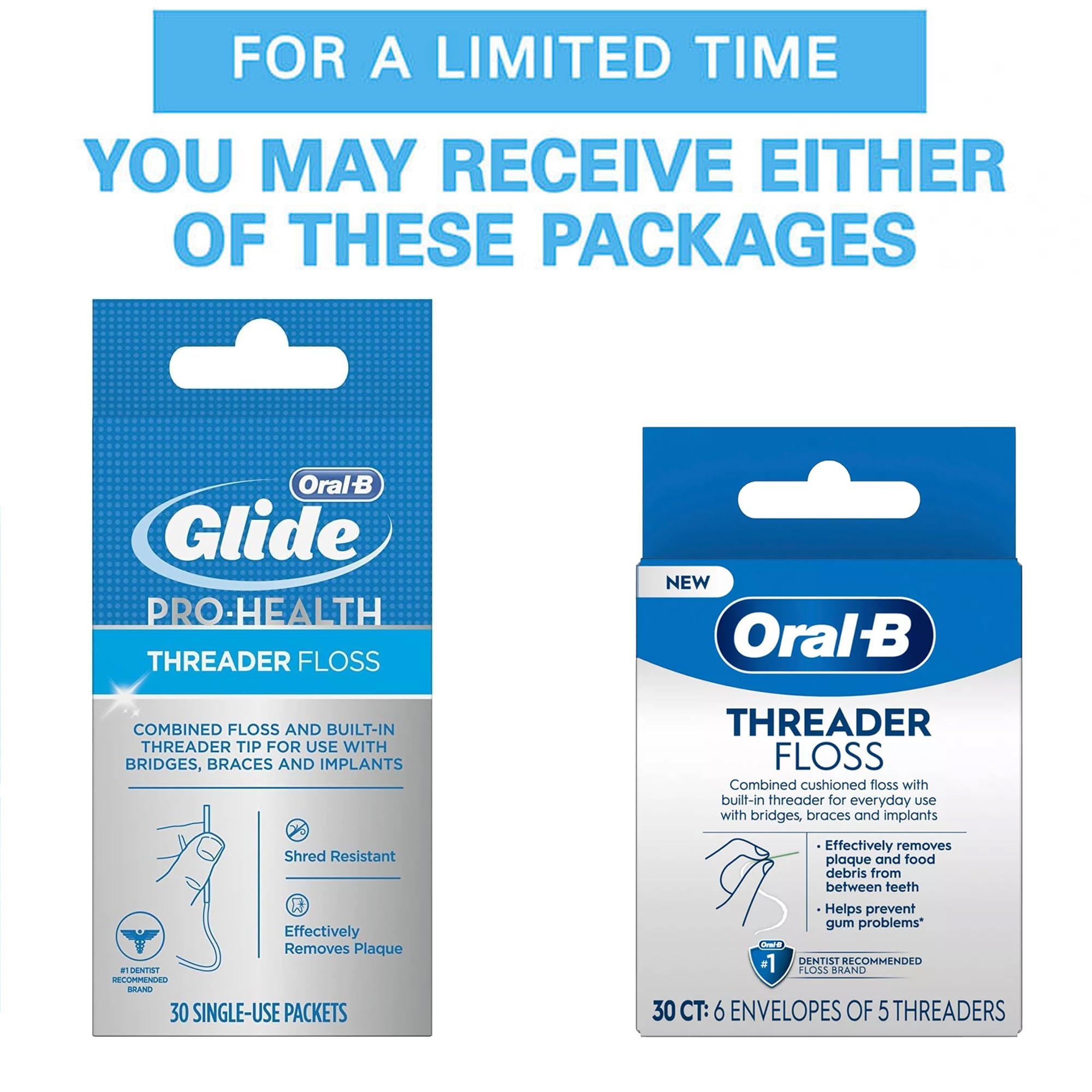 Oral-B Oral-B Threader Floss 30 Count: 6 Envelopes of 5 Threaders (Pack of 3)