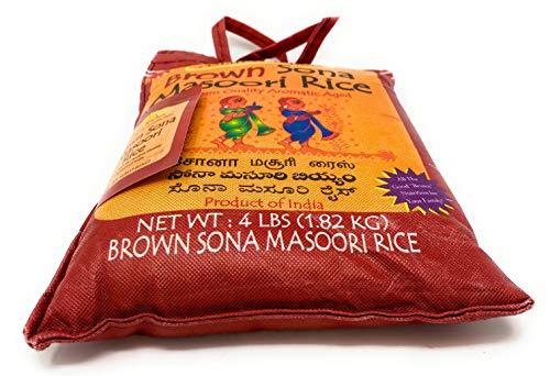 Asian Kitchen Asian Kitchen Brown Sona Masoori Aged Rice 4-Pound Bag, 4lbs (1.81kg) Short Grain Rice ~ All Natural | Gluten Friendly | Vegan | Indian Origin | Export Quality