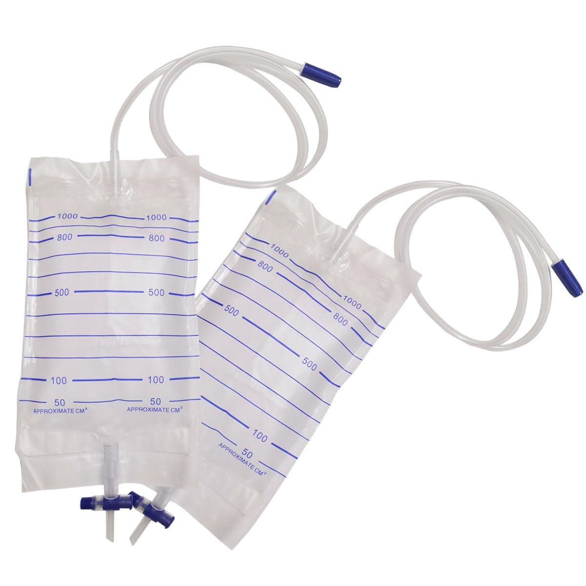 YEYSXSY Latex Condom Catheter External Self Sealing Set 10pcs Male Condom 1pcs 1000ml Urine Bag 1pcs 2000ml Drainage Bag(35mm/1.38inch)