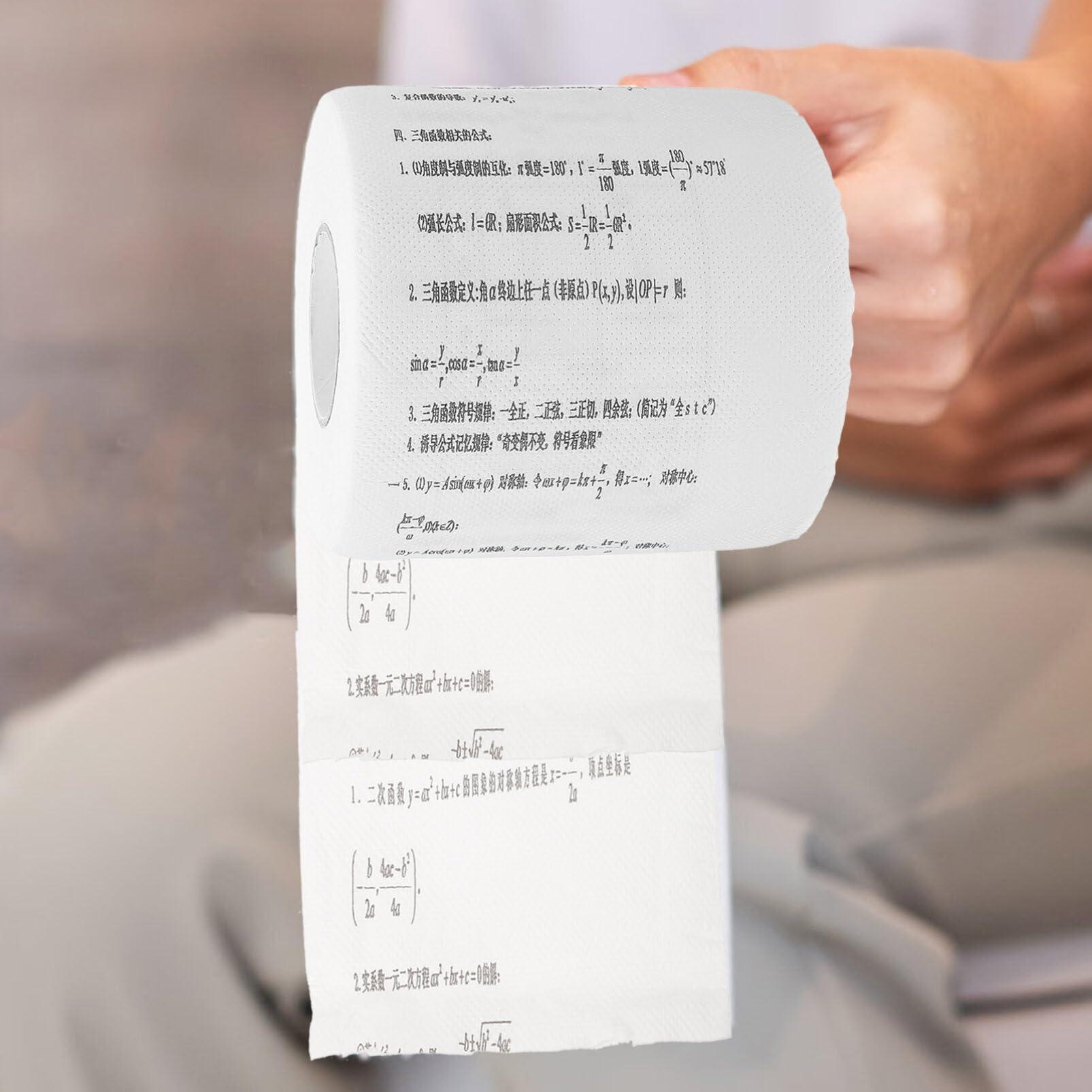 Healeved Healeved 2 Rolls Funny Toilet Paper Mathematical Formula Print Novelty Toilet Paper Bath Tissue Roll for Home Decor Potty Gifts Prank and Hilarious