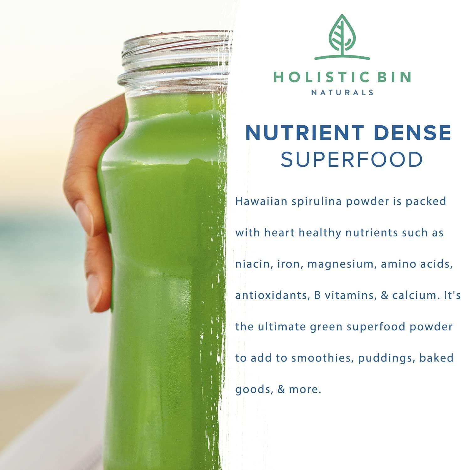 Holistic Bin HOLISTIC BIN Blue Spirulina Powder - Organic Blue-Green Algae Supplement, Rich Source of Vegan Protein, Vitamins, & Phytonutrients, Ideal for Smoothies, Baked Goods, & Natural Food Coloring - 50 Grams