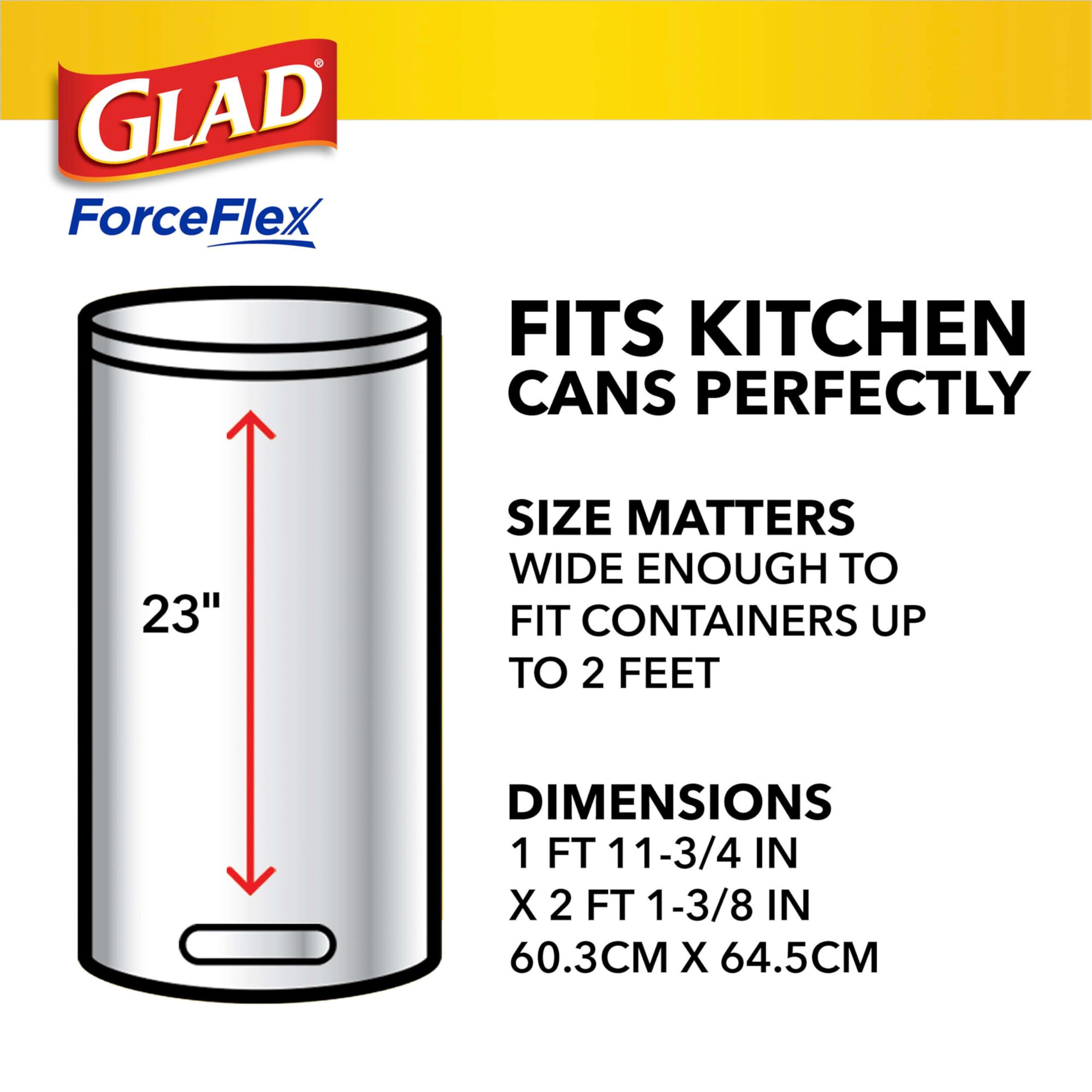 Glad Glad ForceFlex Tall Kitchen Drawstring Trash Bags, 13 Gal, Pine-Sol, 40 Ct (Package May Vary)