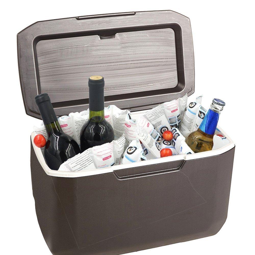 WORLD-BIO Shipping Cold Pack Ice Pack Sheets for Coolers Reusable, Dry Ice Packs Freezer Packs for Shipping Food, Flexible Ice Blankets Frozen Gel Packs Keep Food Fresh Beverage Cold, 13.3"x6.5"/Sheet 50 Sheets