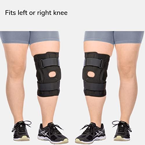 BraceAbility BraceAbility Plus Size Torn Meniscus ROM Knee Brace - Hinged Post Surgery Support with Flexion Extension Control for Hyperextension Locking, Ligament PCL or ACL Tears, Osteoarthritis Relief (5XL)