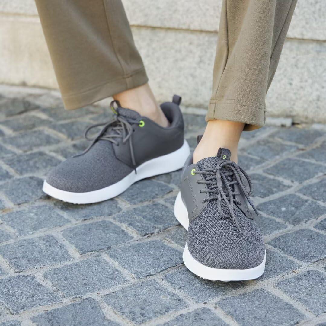 OrthoComfoot Men\'s Orthopedic Walking Shoes with Arch Support: Plantar Fasciitis Fashion Sneakers for Flat Feet, Lightweight Shoes with Breathable Insoles Dark Grey Size 13.5