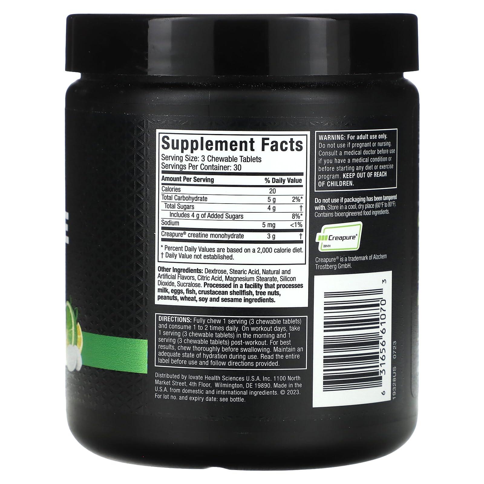 MuscleTech MuscleTech Creatine Chews - Creapure Monohydrate Supplement for Muscle Recovery, Muscle Builder & Energy Boost - Pre Workout Supplement for Men & Women - 90 Chewable Candies, Citrus Burst