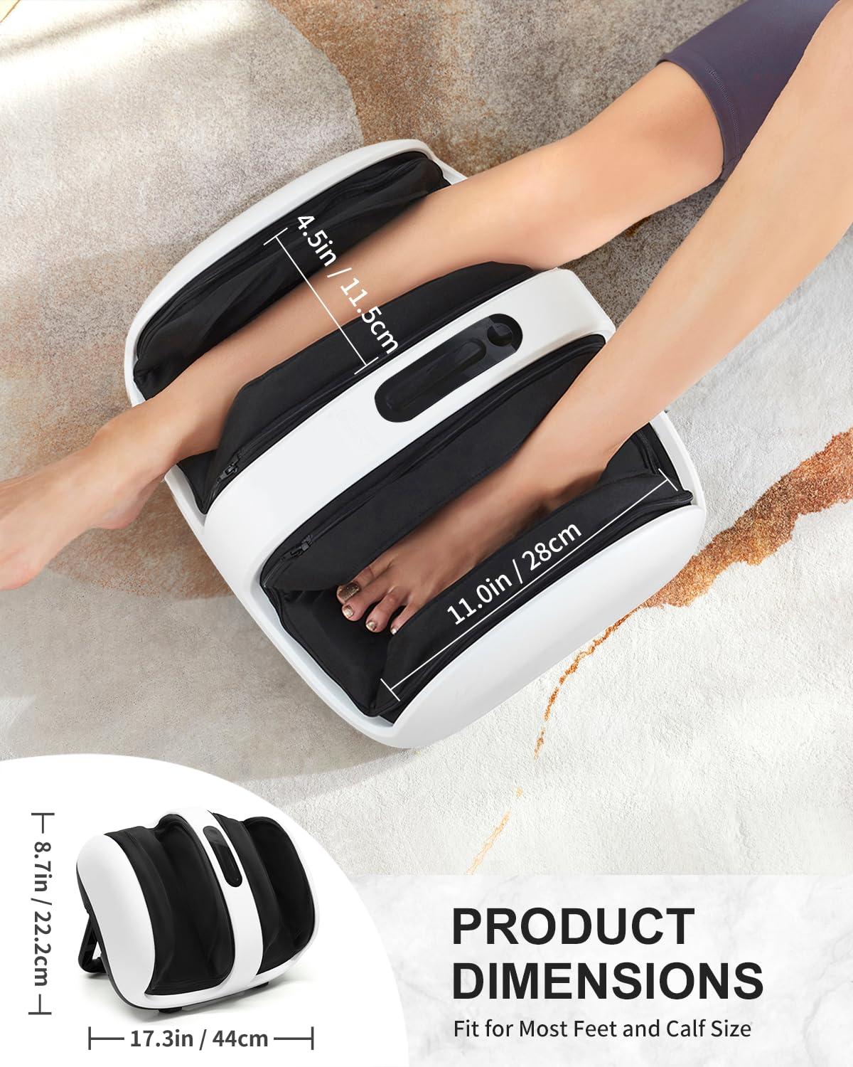 Nekteck Nekteck Foot Shiatsu Massager for Circulation and Pain Relief, Smart Electric Massage Machine with Heat, Deep Kneading, Vibration for Feet, Calf, Arm Muscle Relax White (APP Control)