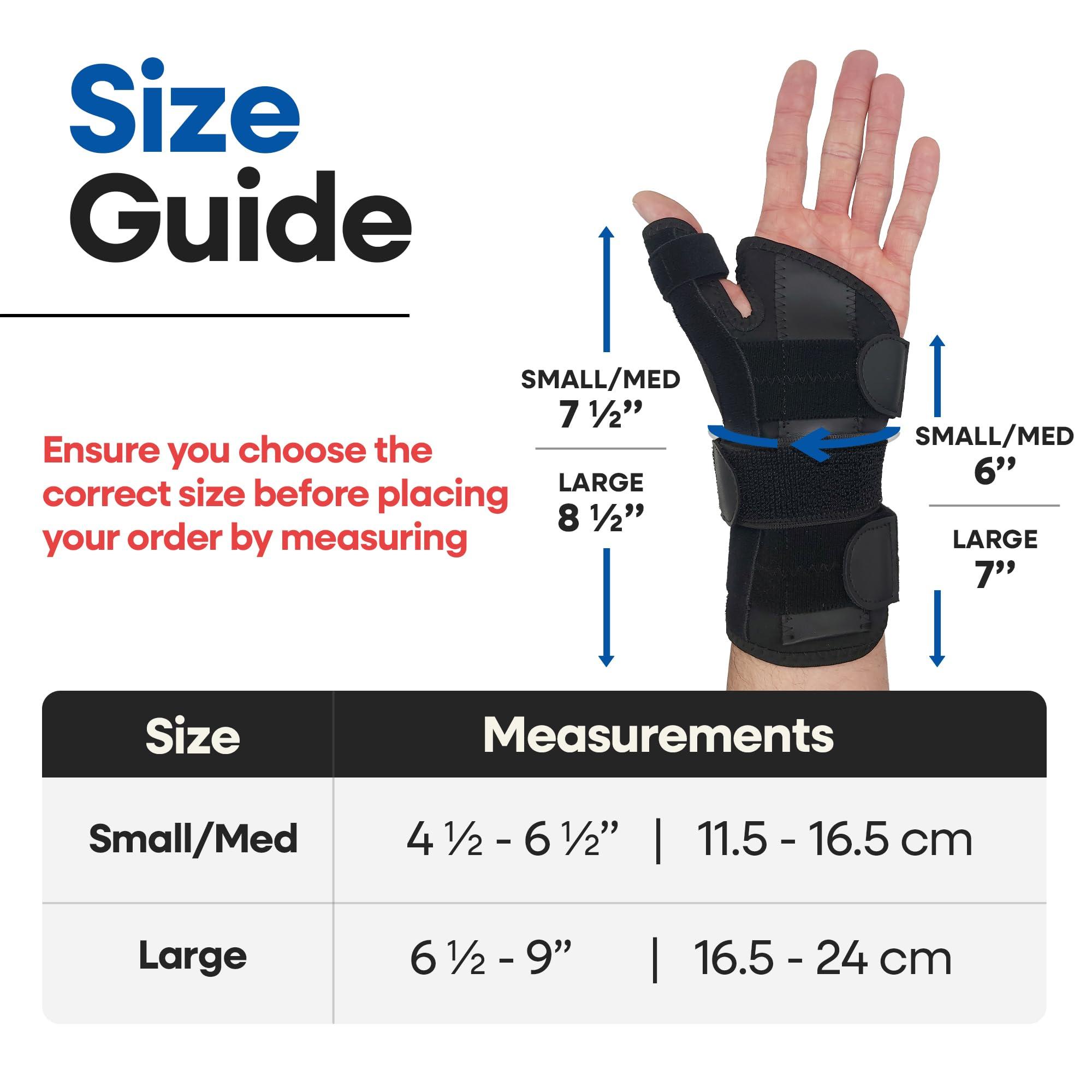 ARMSTRONG AMERIKA Thumb Splint & Wrist Brace | Carpal Tunnel Wrist Splint with Thumb Spica Splint | Thumb Stabilizer & Wrist Support For Tendonitis Pain, Arthritis, CMC Trigger Thumb (SM/MED, LEFT HAND)