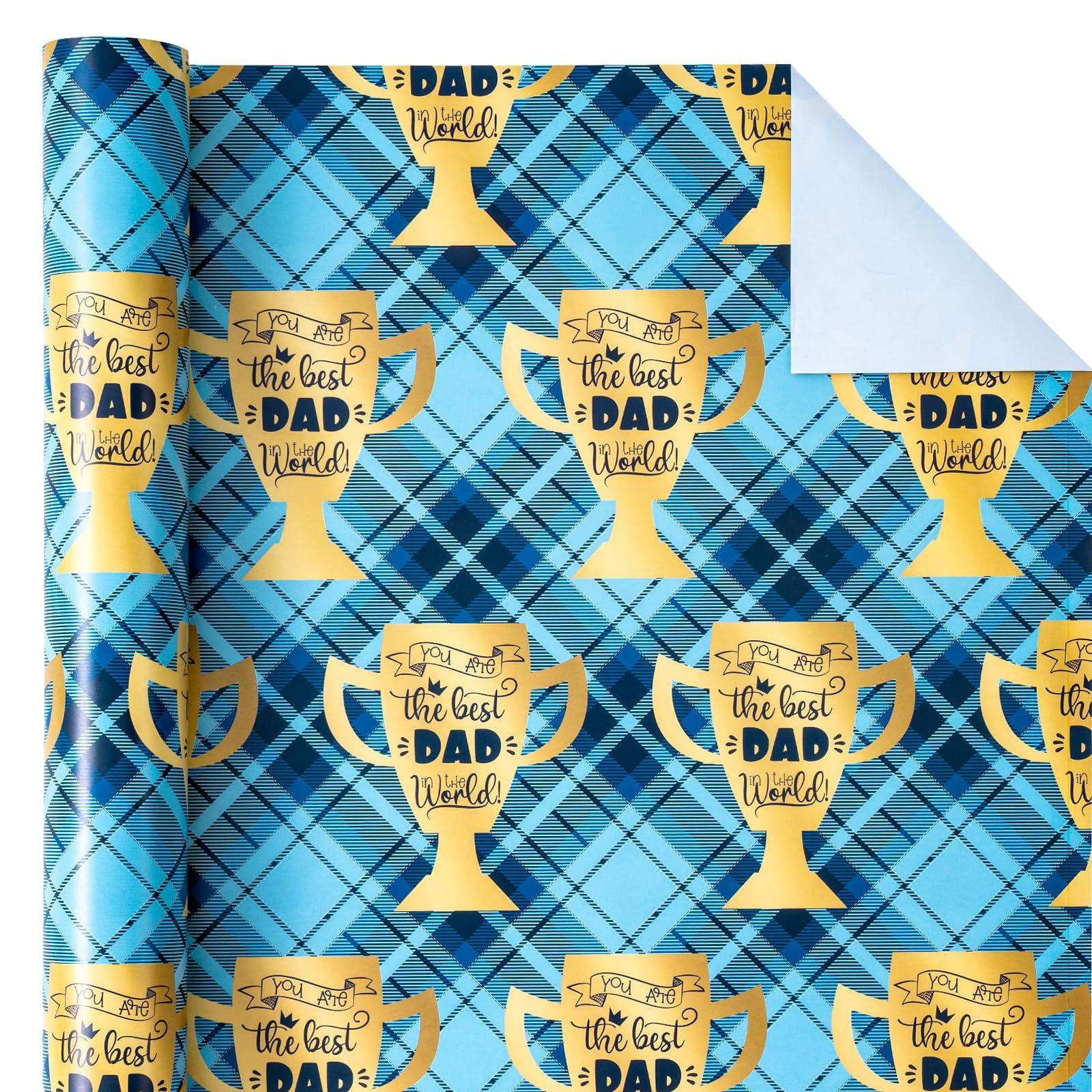 WRAPAHOLIC WRAPAHOLIC Father\'s Day Wrapping Paper - Mini Roll - 17 Inch X 33 Feet - You Are the Best Dad in the World Design for Party, Holiday